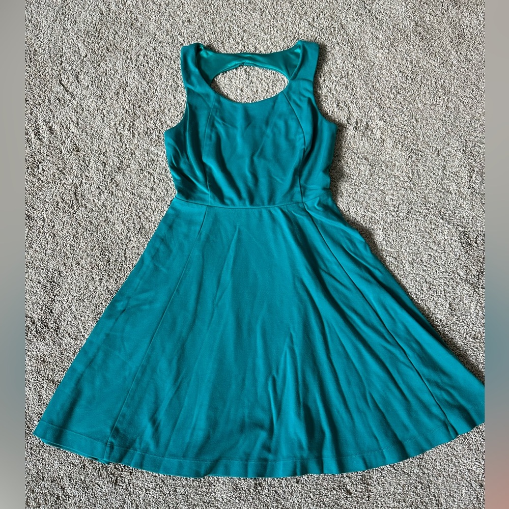 Express Teal cutout XS skater flare dress